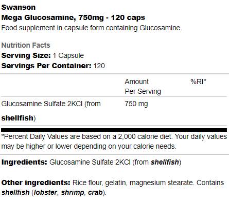 Mega glukozamin 750 mg 120 kapsul