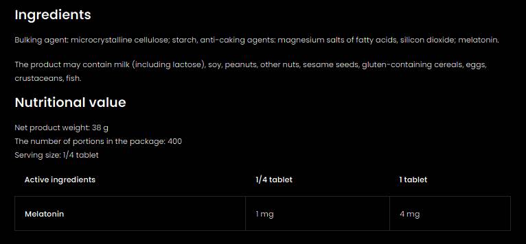 Melatonin 4K | Slepite 4 mg 100 tablet