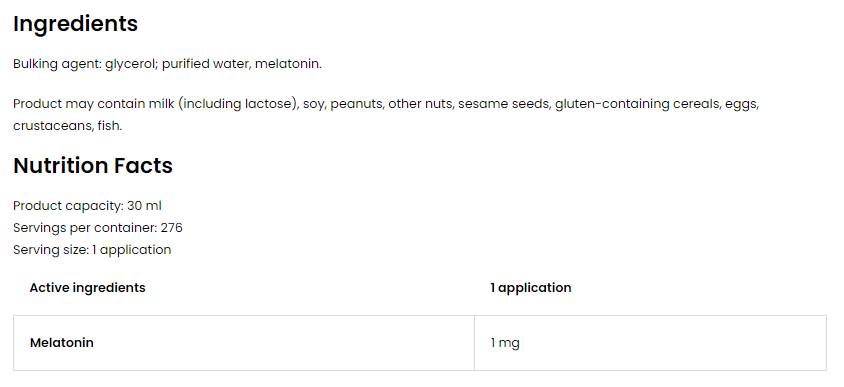 Melatonin pršilo 1 mg 30 ml