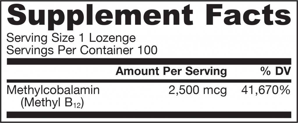 Metil B -12 2500 mcg - 100 podjezičnih tablet