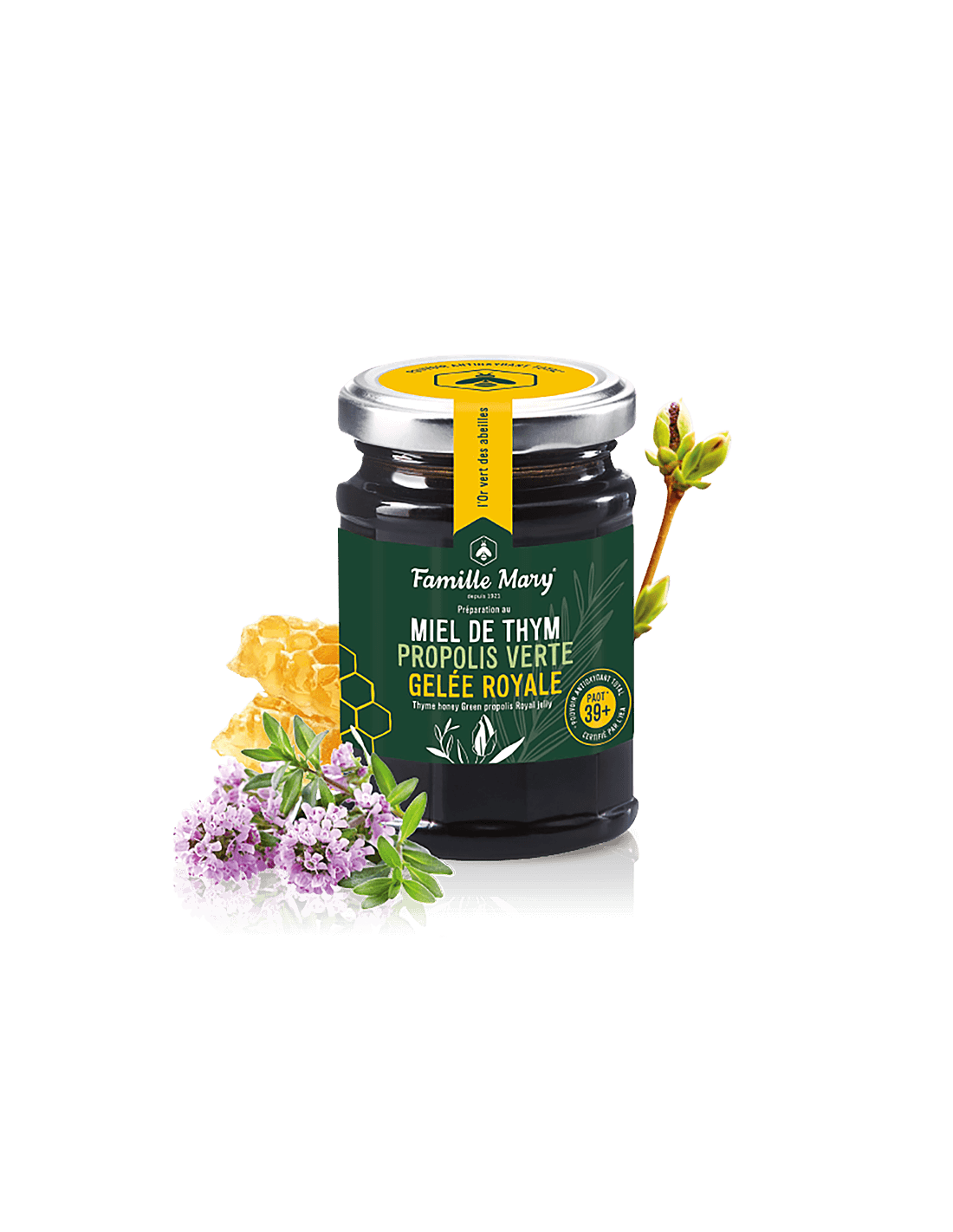 Miel de Thym, Propolis Verte, Gelee Royal /Honey iz timijana, Green Propolis in Royal Jelly, 200 G Famille Mary