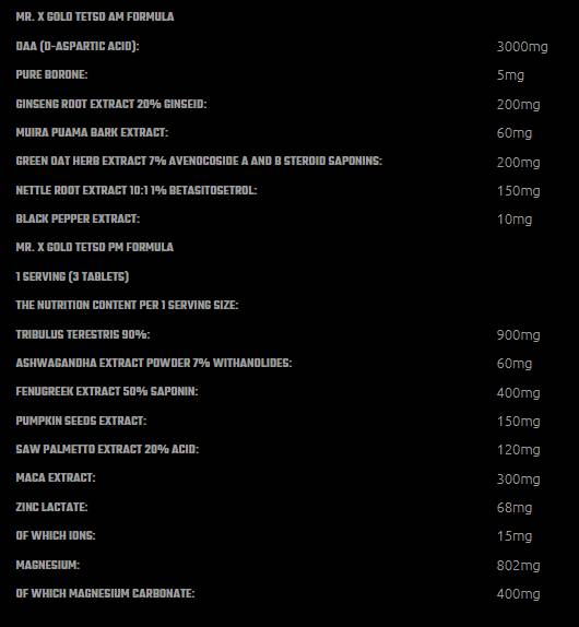 G. X Gold Testo AM / PM Formula