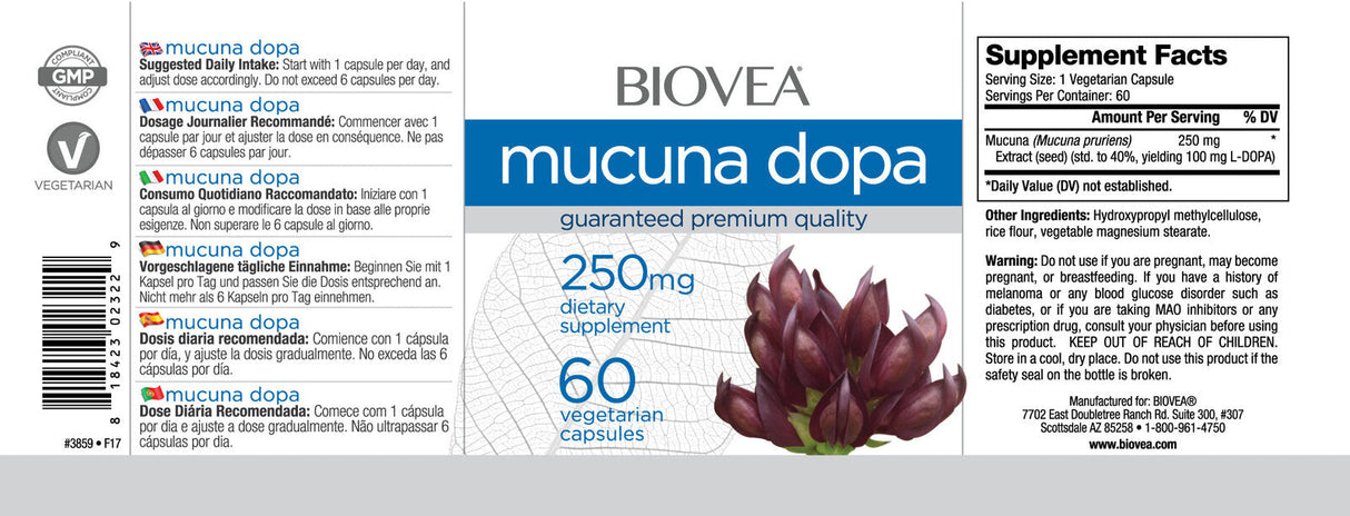 MUCUNA DOPA 250 mg / 60 Caps