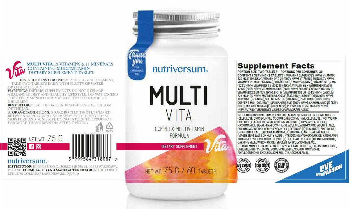 Multi Vita | Kompleksna multivitaminska formula - 60 tablet