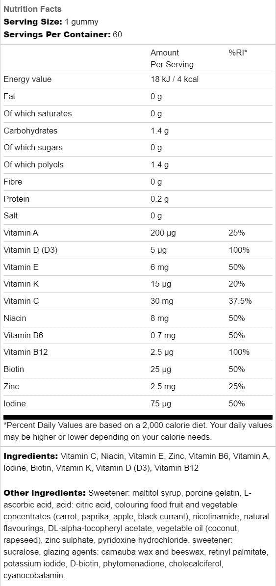 Multivitamin Gummies Kids | Brez sladkorja - 60 gumij