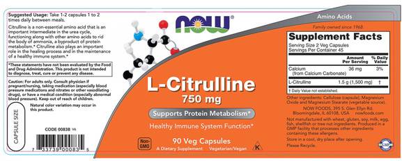L -citrulin 750 mg - 90 kapsul