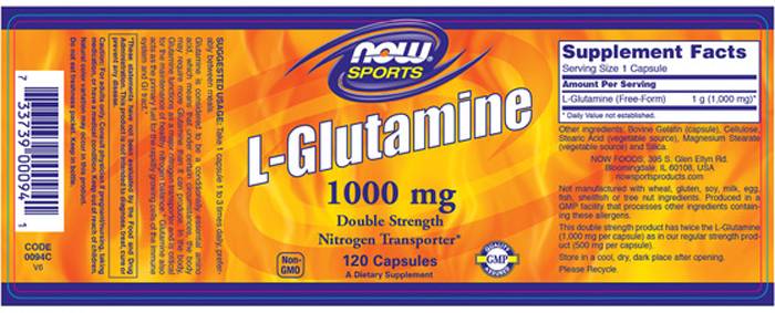 L -glutamin 1000 mg - 120 kapsul