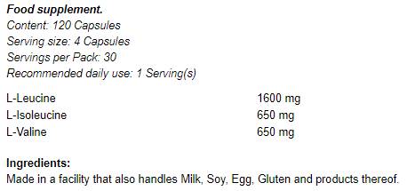 Aminokisline z razvejanimi verigami / BCAA - 120 kapsul