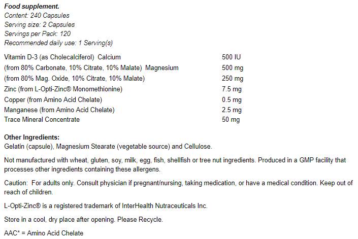 CAL -MAG CAPS - 240 kapsul