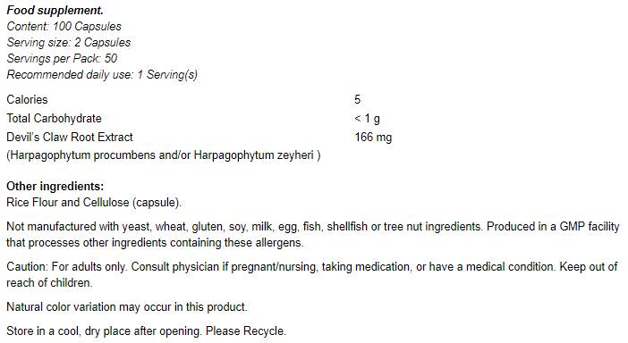 Hudičev kremplje - 100 kapsul