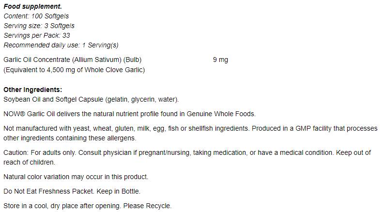 Česnovo olje 1500 mg - 100 gel kapsul