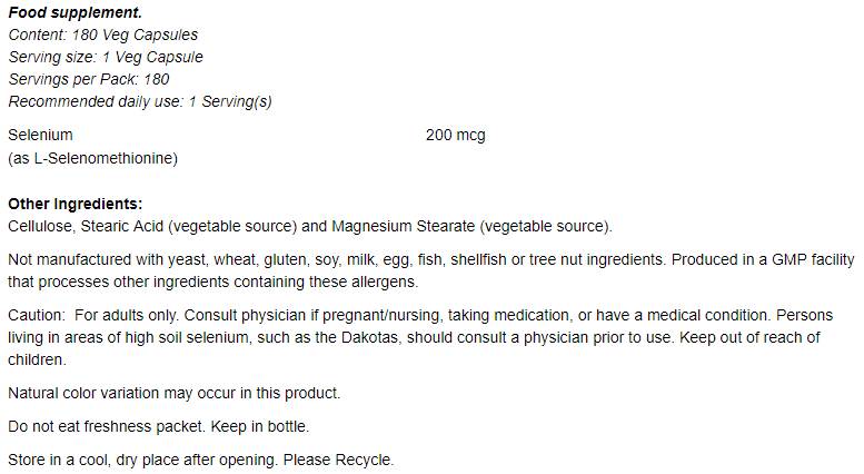 Selen 200 mcg - 90 kapsul