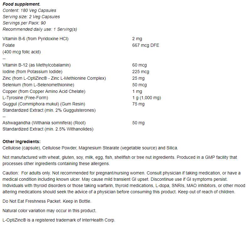 Energija ščitnice - 180 kapsul