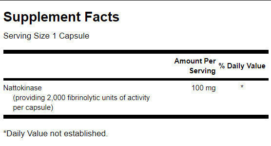 Nattokinaza 2000 fibrinolitičnih enot 100 mg - 30 kapsul