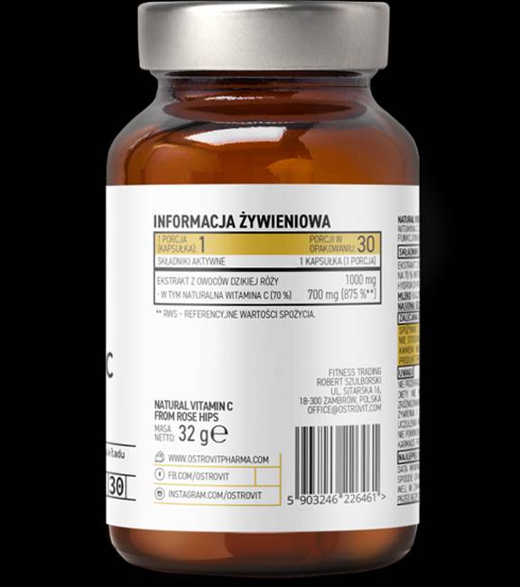 Naravni vitamin C 1000 mg / iz vrtnic bokov 30 kapsul