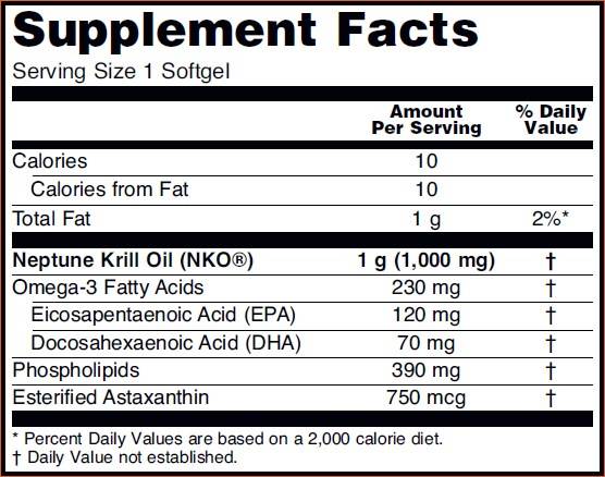 Neptun kril olje 1000 mg - 60 gel kapsul