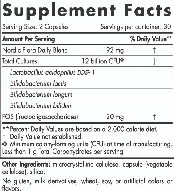 Nordic Flora Probiotic Daily | 12 milijard aktivnih celic - 60 kapsul