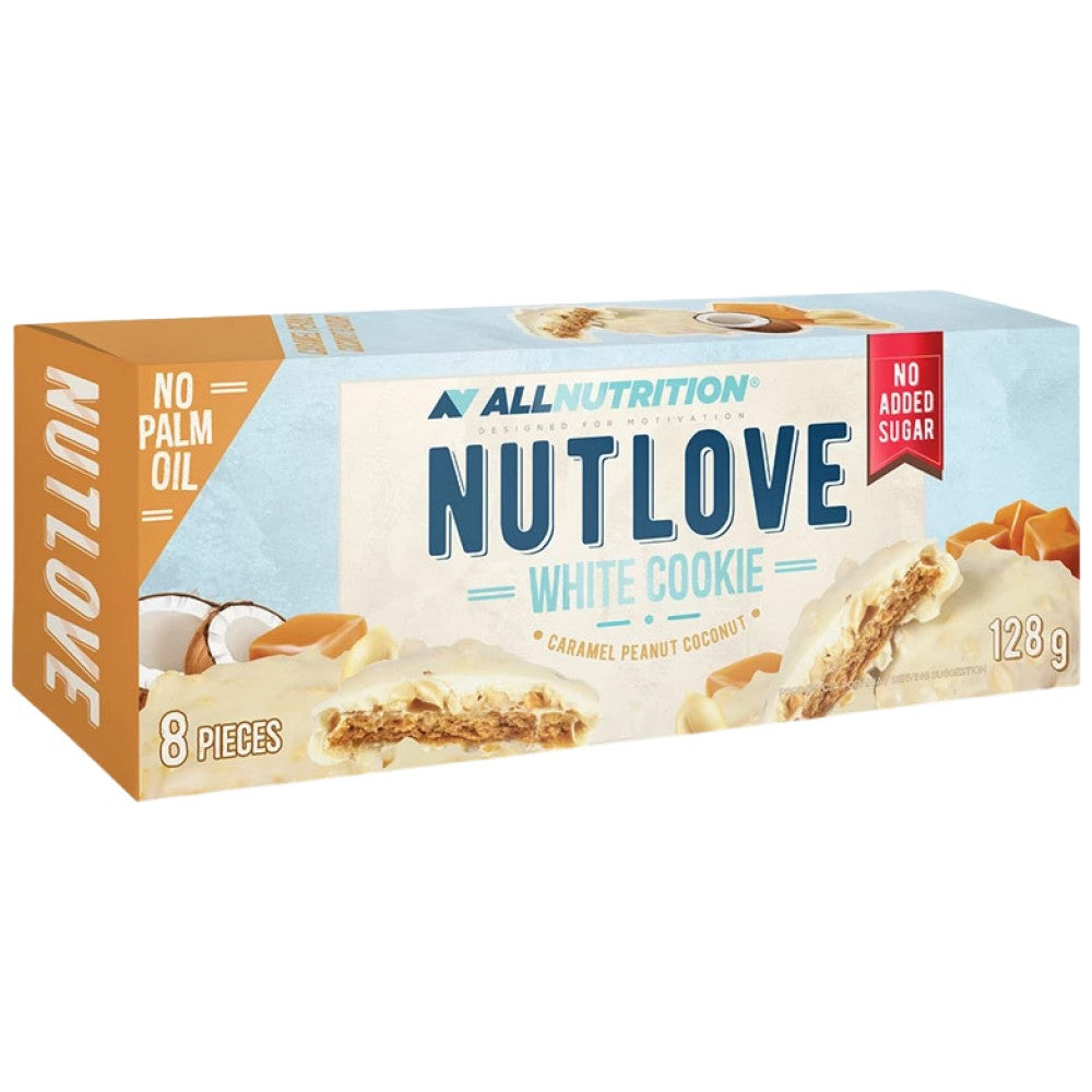Nutlove beli piškotek | Karamela, arašide in kokosovi orehi - 128 gramov