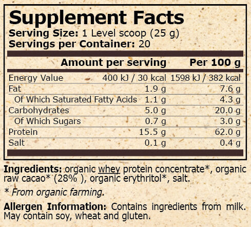 <tc>Pure Nutrition</tc> - BIO SIROTKINE BELJAKOVINE S KAKAVOM - 500 g