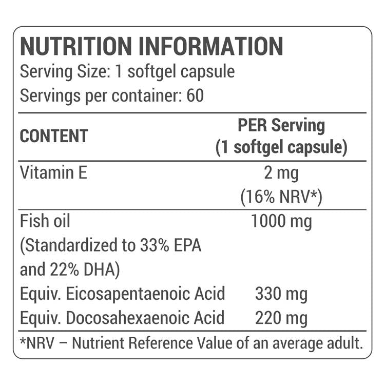 Omega -3 ribje olje / visoko koncentrirano - 60 gel kapsule