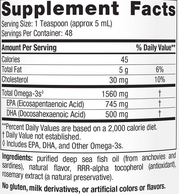 Omega -3 tekočina 1560 mg - 237 ml