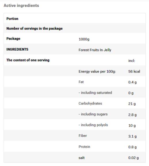 Frulove v želeju | Gozdni sadje - 1000 gramov