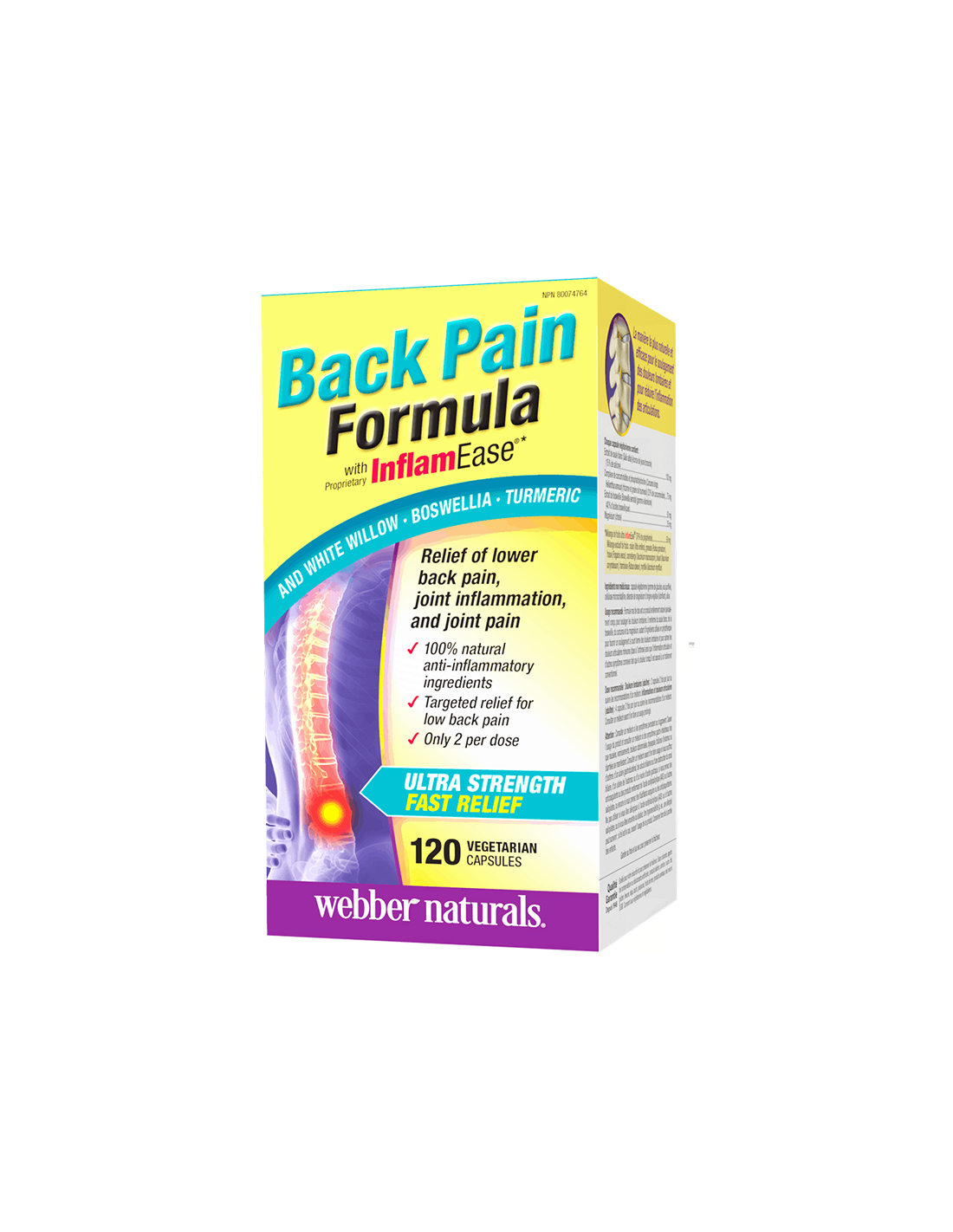 Osteo lajšanje bolečin v hrbtu z inflamease®/ formula za bolečine v hrbtu in sklepih x 120 kapsul