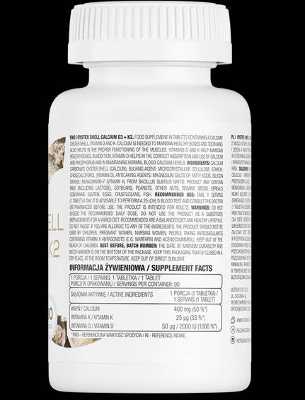 Kalcij ostrige 400 mg / z d3 + k2 90 tablete