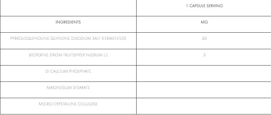 PQQ 20 mg - 60 tablet