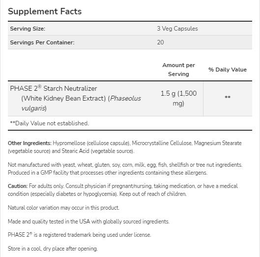 Faza 2® | Izvleček belega ledvičnega fižola 500 mg - 120 kapsul