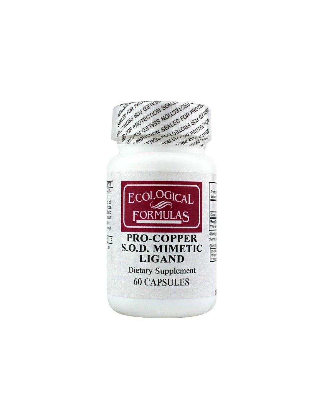 Mimetični ligand Pro-Copper SOD, 60 kapsul ekoloških formul