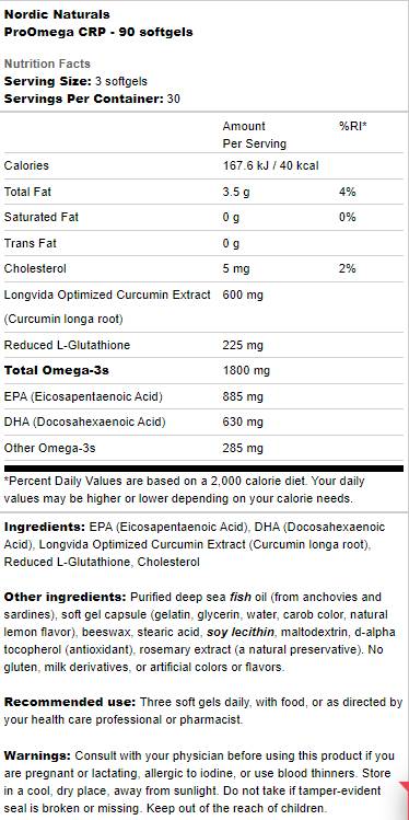 Proomega CRP | S kapsulami Curcmin in glutation - 90 gel