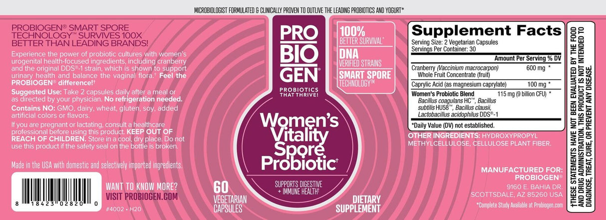 <tc>Probiogen</tc> Women's Vitality Probiotic - Probiotik za ženske - 60 kapsul