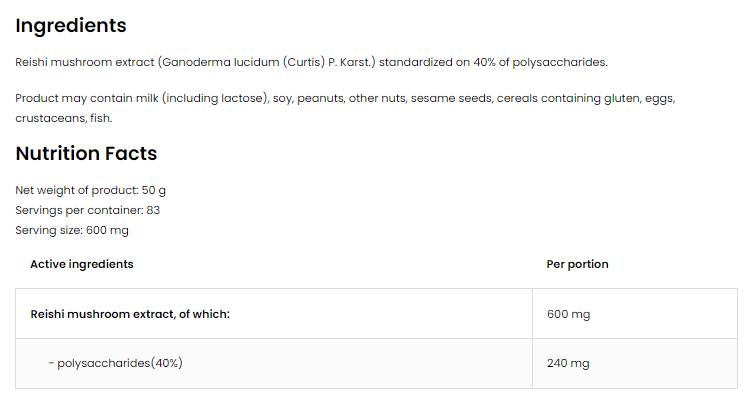 Reishi Extract v prahu 50 gramov