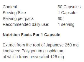 Resveratrol 125 mg - 60 kapsul