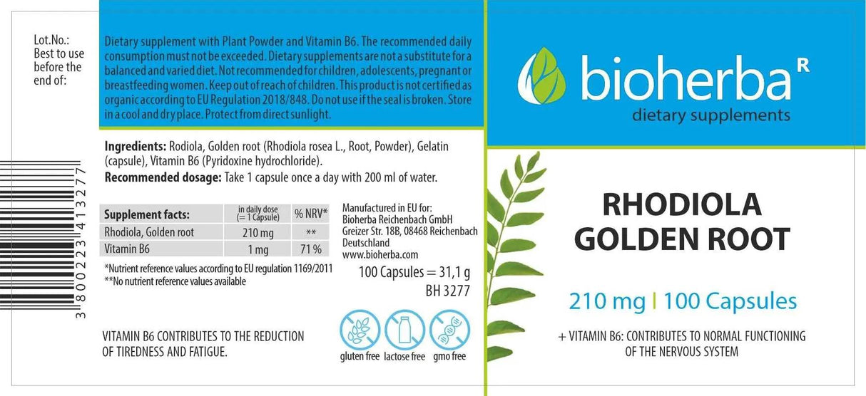 Rhodiola zlata korenina 210 mg - 100 kapsul