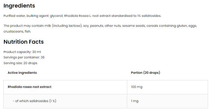 Kapljice Rhodiola Rosea | Roola koreninski ekstrakt 30 ml