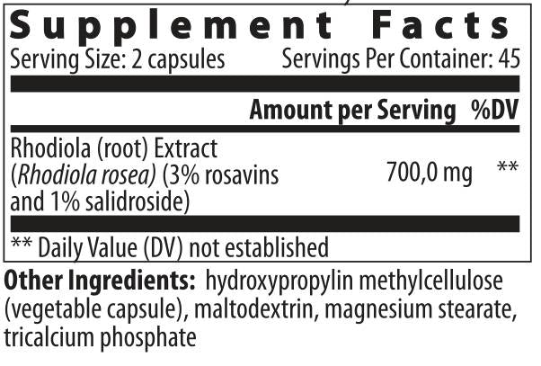 Rhodiola rosea - 90 kapsul