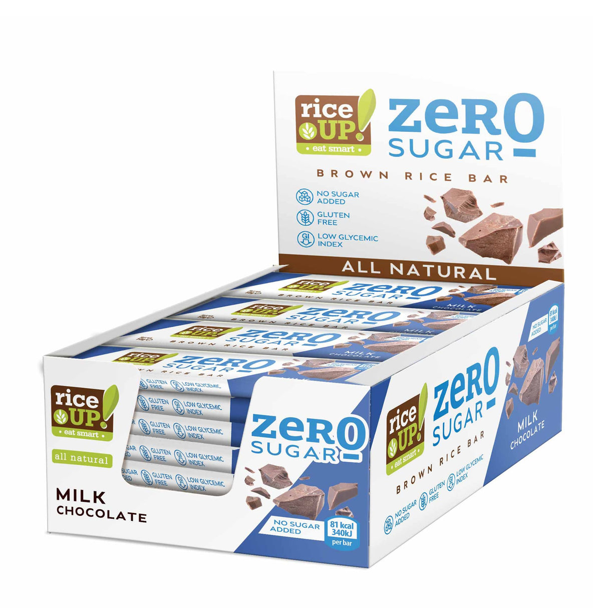 RiceUP! ZERO SUGAR - Rice bar - 20 x 18 g - Nutra Best Europe