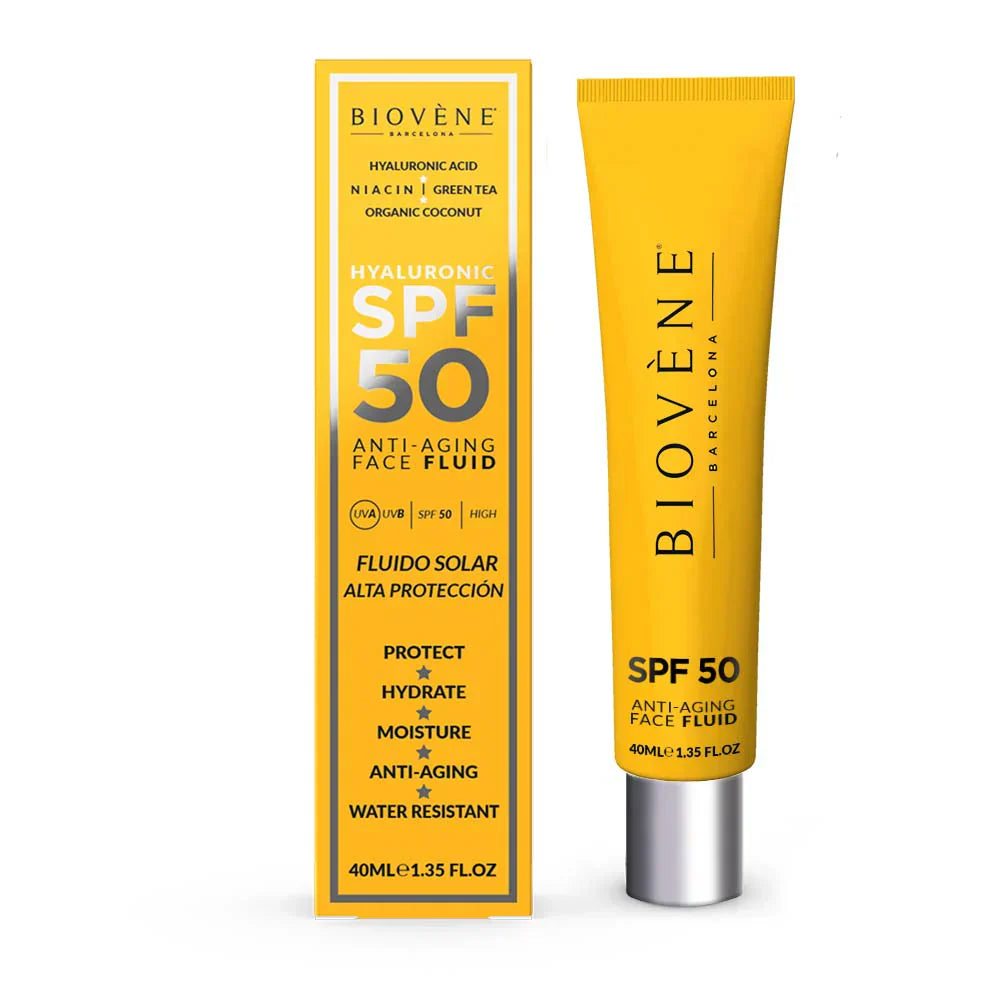 Vlažilna zaščitna krema za obraz SPF 50 s hialuronsko kislino proti staranju - 40 ml