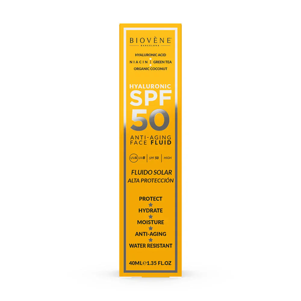 Vlažilna zaščitna krema za obraz SPF 50 s hialuronsko kislino proti staranju - 40 ml