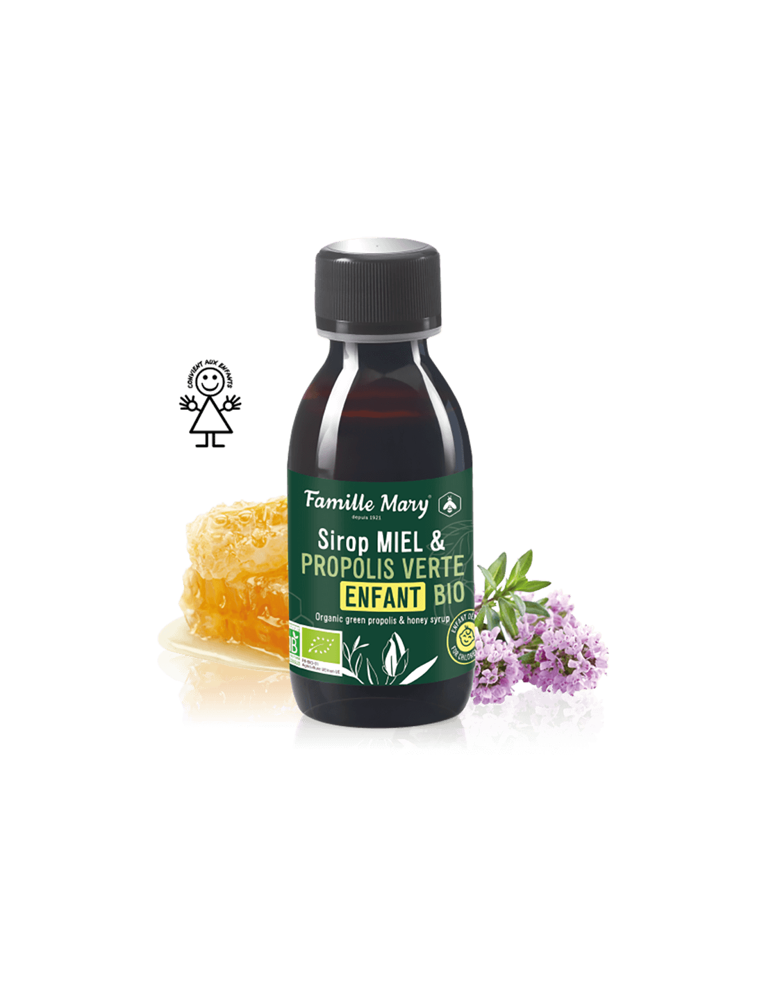 Sirop Miel et Propolis Verte Enfant Bio / Sirup za otroke z medom in zelenim propolisom (organskim), 125 ml Famille Mary