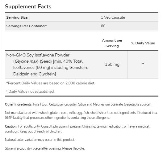 Sojine izoflavone 150 mg - 120 kapsul