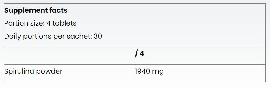 Spirulina 1940 mg - 120 tablet