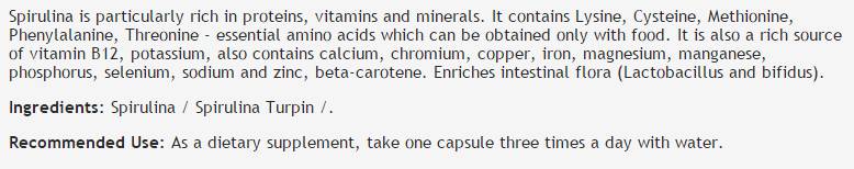 Spirulina 430 mg - 100 kapsul