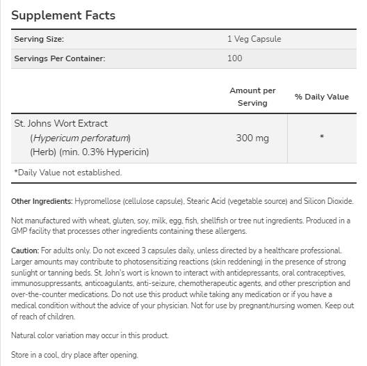 St. John's Wort 300 mg - 250 kapsul