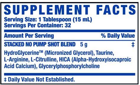 Shot z zloženo črpalko | Brez stimu - 480 ml