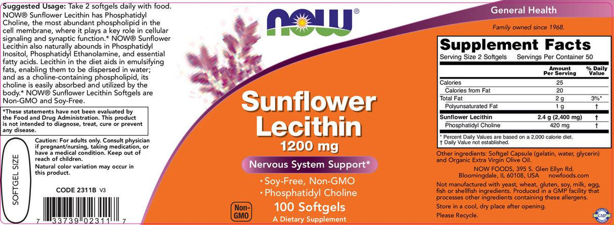 Sončnični lecitin 1200 mg - 100 gel kapsul