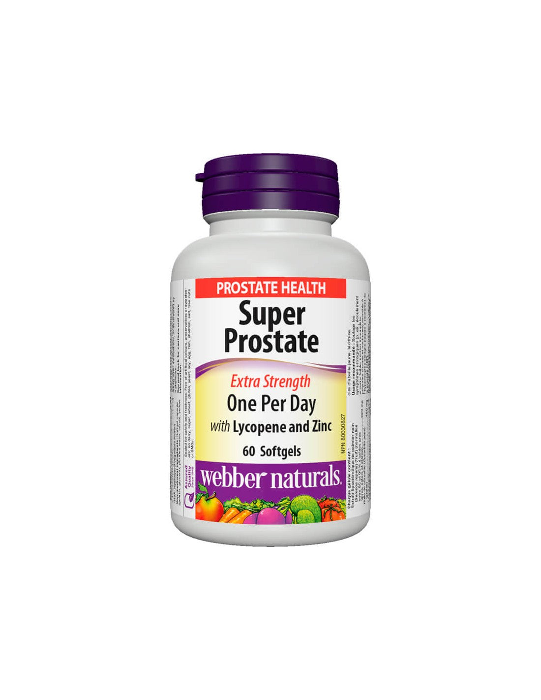 Super Prostate Extra Strength/Formula za podporo prostate z likopenom in cinkom x 60 mehkih kapsul <tc>Webber Naturals</tc>