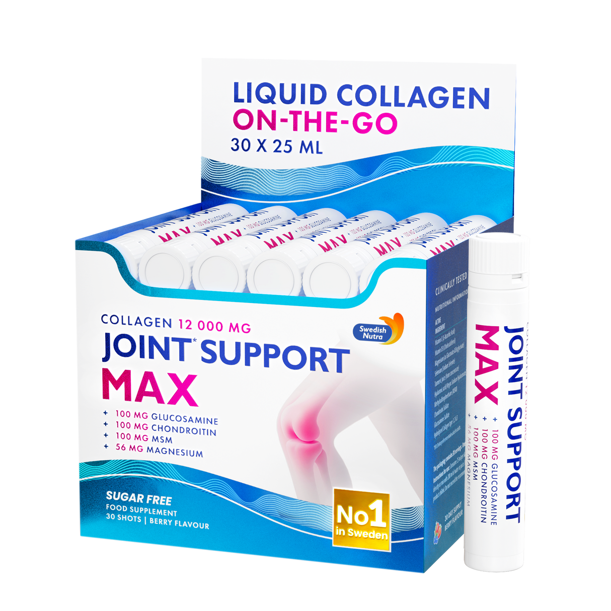Joint Support MAX – Tekoči kolagen 12.000 mg (30 × 25 ml stekleničke)